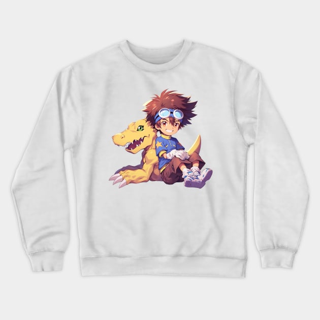 agumon and tai Crewneck Sweatshirt by Stephanie Francoeur Art